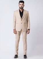 Polyster Tr Beige Party Wear Formal Blazer With Trouser